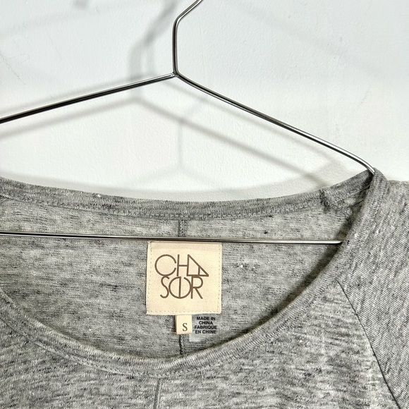 CHASER — Long Sleeve Heathered Grey Bell Sleeve Tee – Size S — NWT - Picture 4 of 7